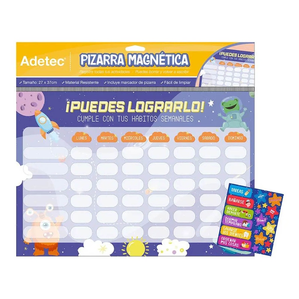 Pizarra Magnética Planner Adetec Diseño Infantil