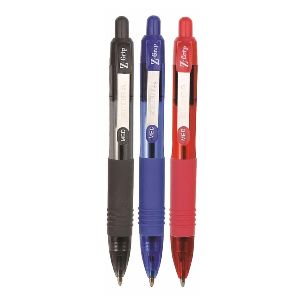 Bolígrafo Plástico Zebra Mini Z-Grip Básico 3ud