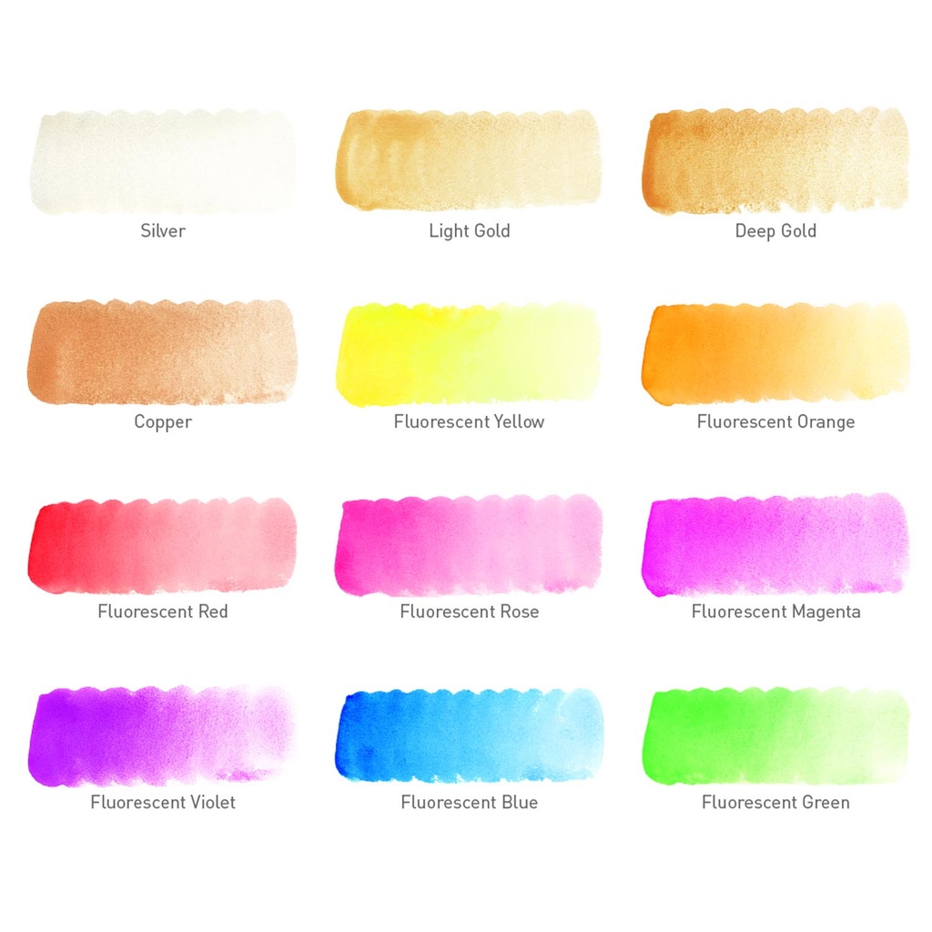 Sakura Koi Acuarela + Waterbrush 12 Colores 4M+8F