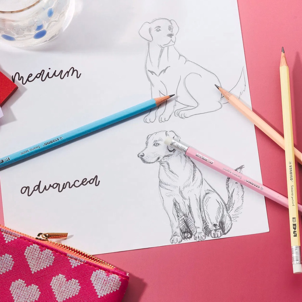 Lápiz Grafito Stabilo Swano Colores Pastel