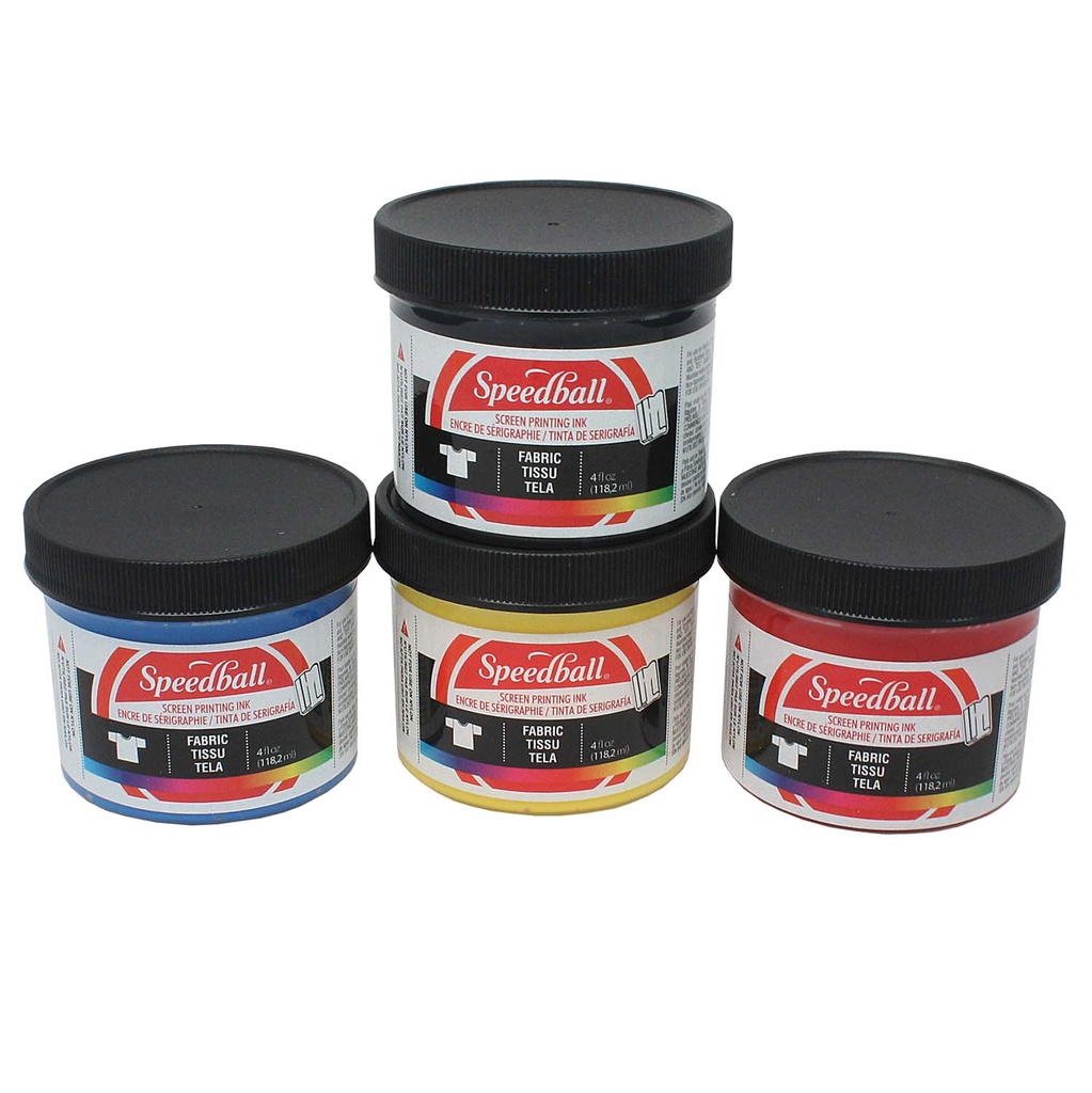 Set de 4 pinturas serigráficas para TELAS 120ml Primarios Speedball