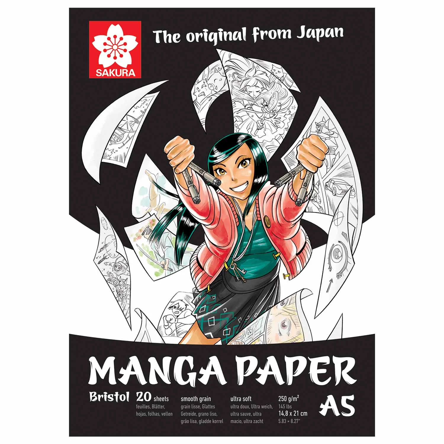 Block Papel Bristol Sakura A5 (14.8x21cm) 250gr - 20hj