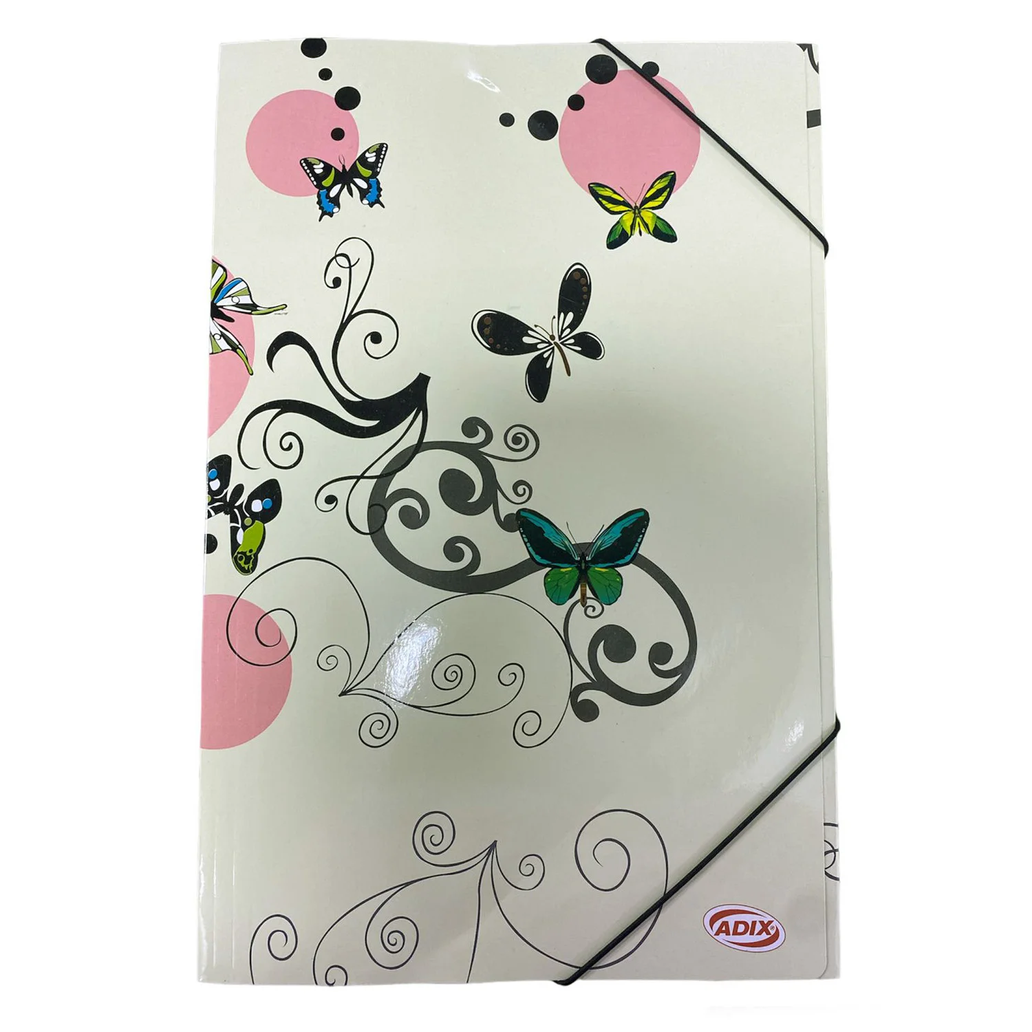 [A109005] Carpeta Cartón Adix Con Elástico Diseño Mariposa (Oficio)