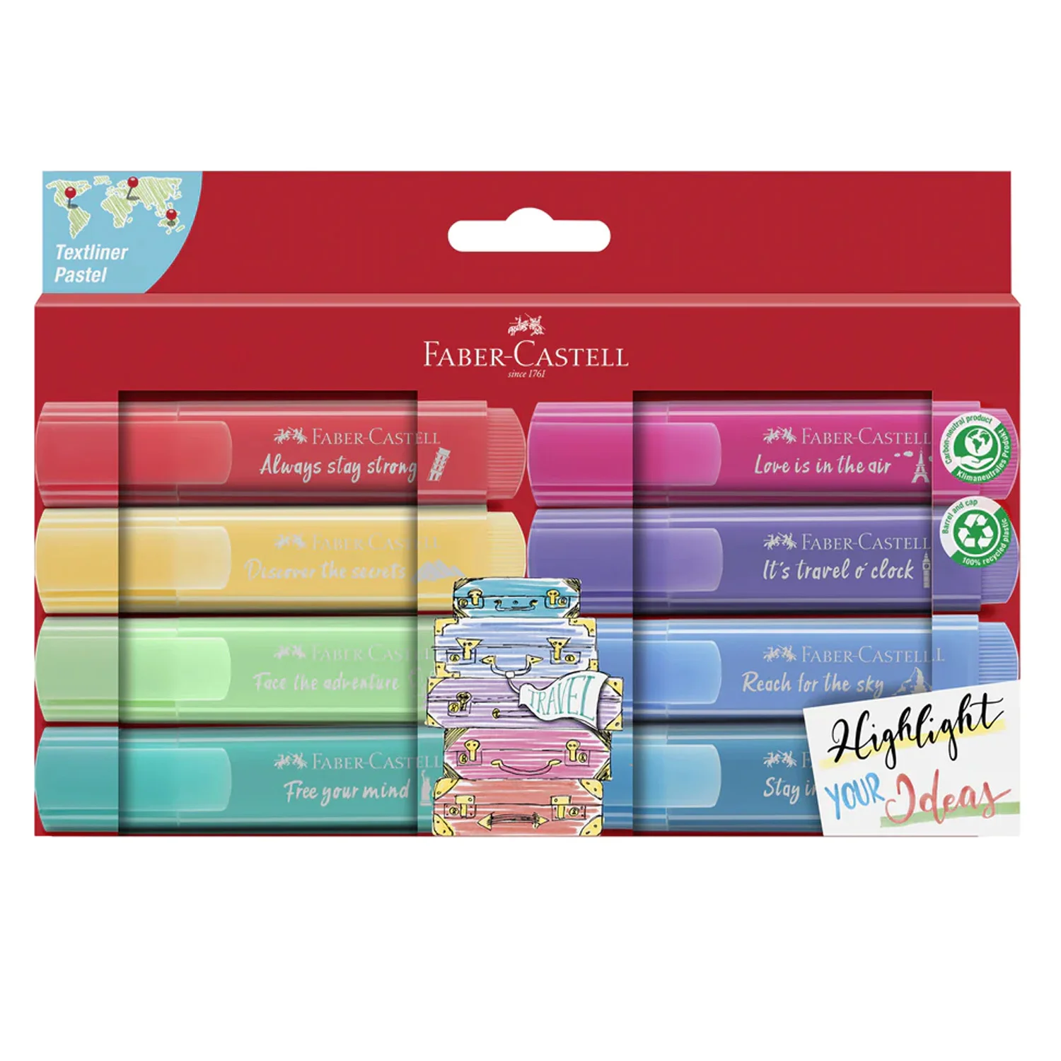 Destacador Faber-Castell TL 46 Pastel promo (8 Colores)