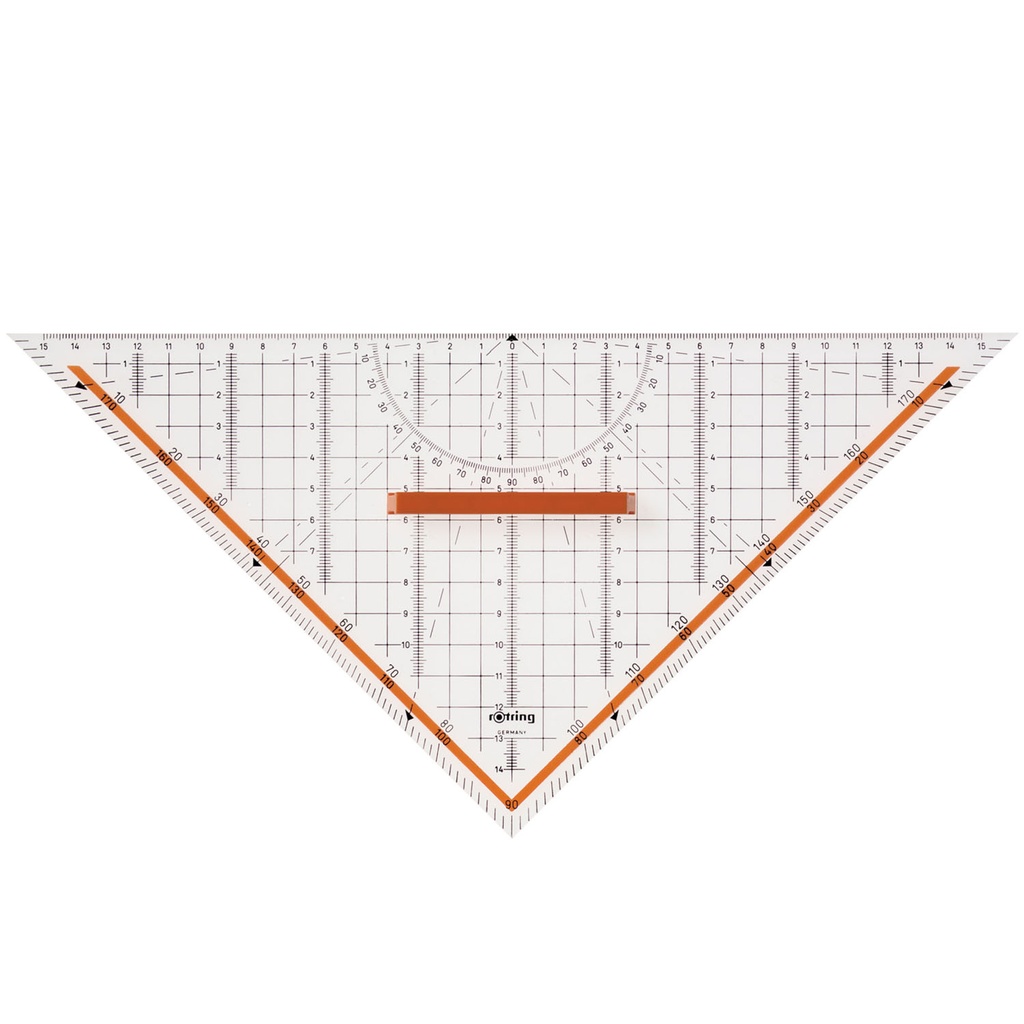[S0699270] Escuadra Geométrica Rotring 45°con Toma de Centro 32cm