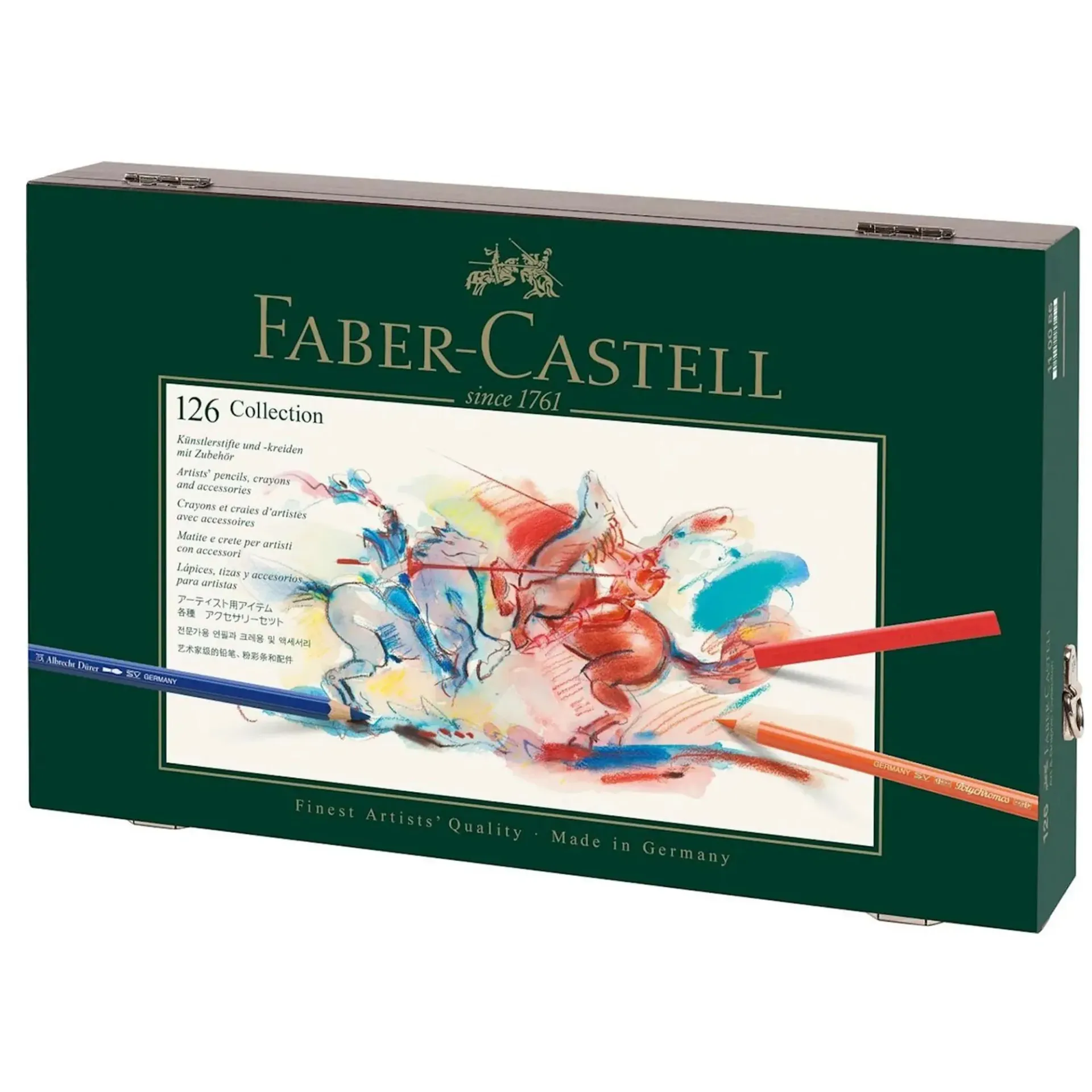 Estuche Madera Art & Graphic Faber-Castell 126 pzas- 3 Gamas