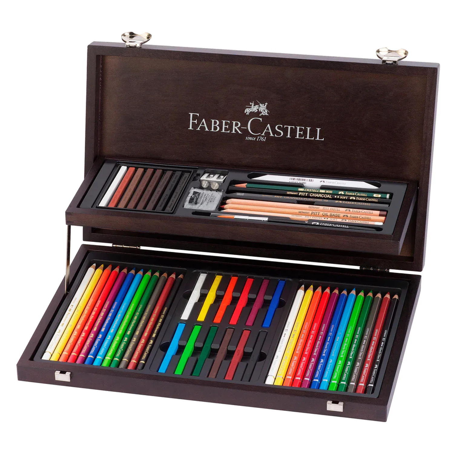 [110084] Estuche Madera Art & Graphic Faber-Castell 54 pzas- 3 Gamas