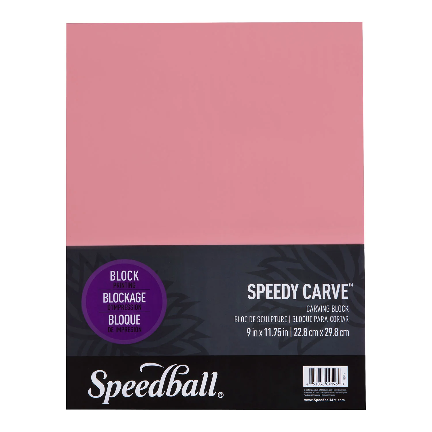 Goma para Grabado Speedball Speedy-Carve Rosada (23x30cm)