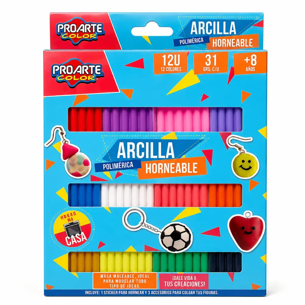 Arcilla Proarte Horneable 12 Colores con Accesorios