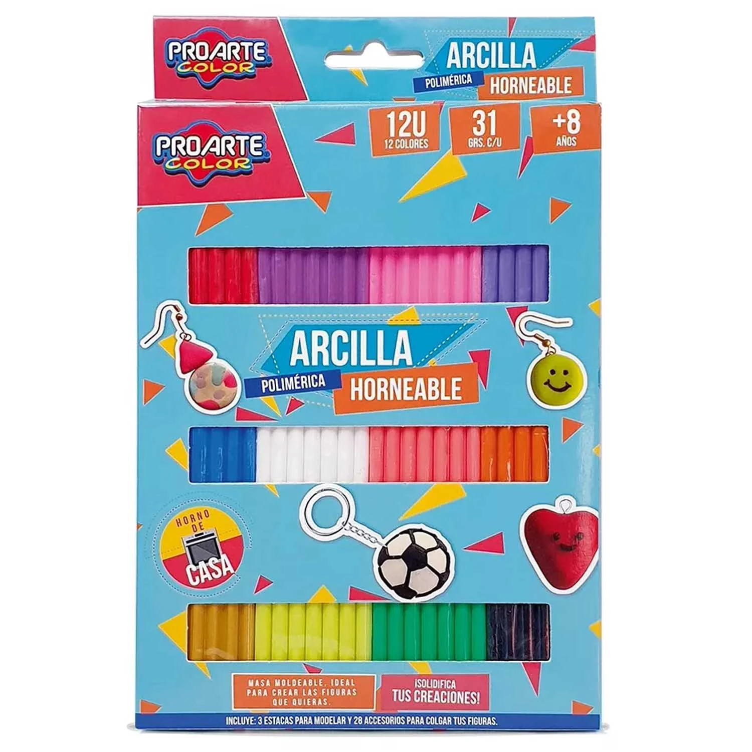 [34386-2] Arcilla Proarte Horneable 12 Colores con Accesorios