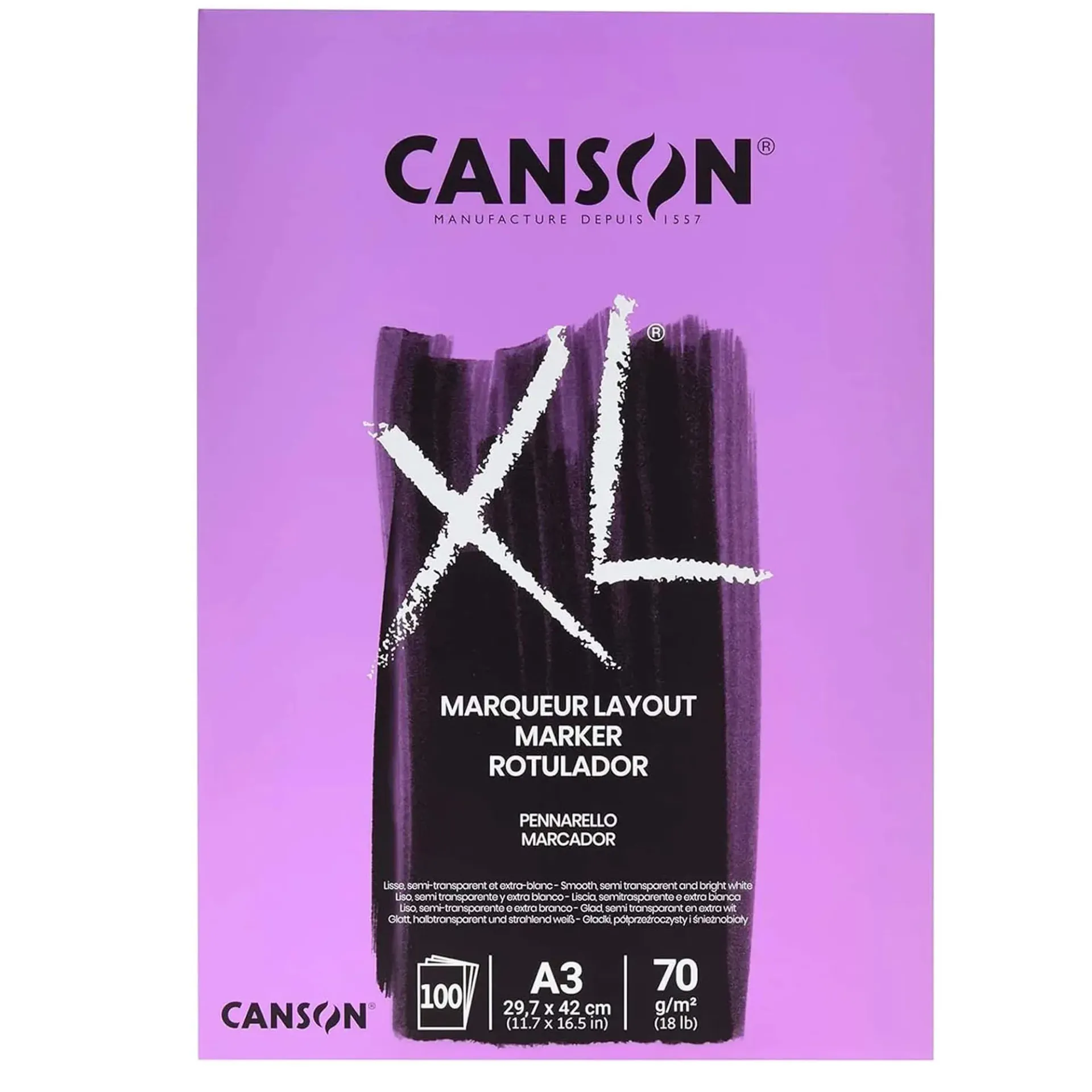Block Canson XL Marker A3(29.7x42cm) 70gr 100hjs