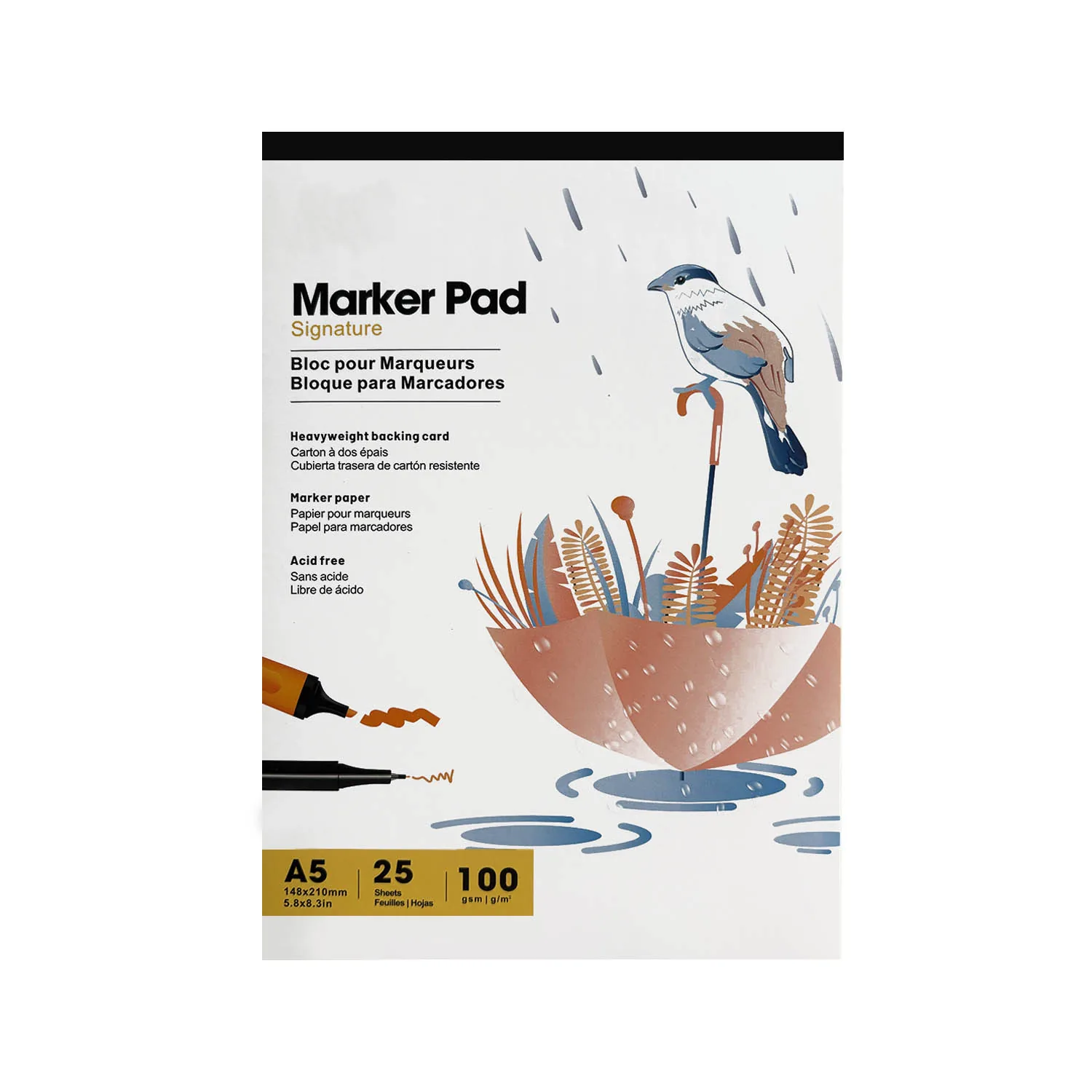 [BLMA02115025100] Block Papel Para Marcadores A5 (14.8 x 21 cm) 100gr. 25hj