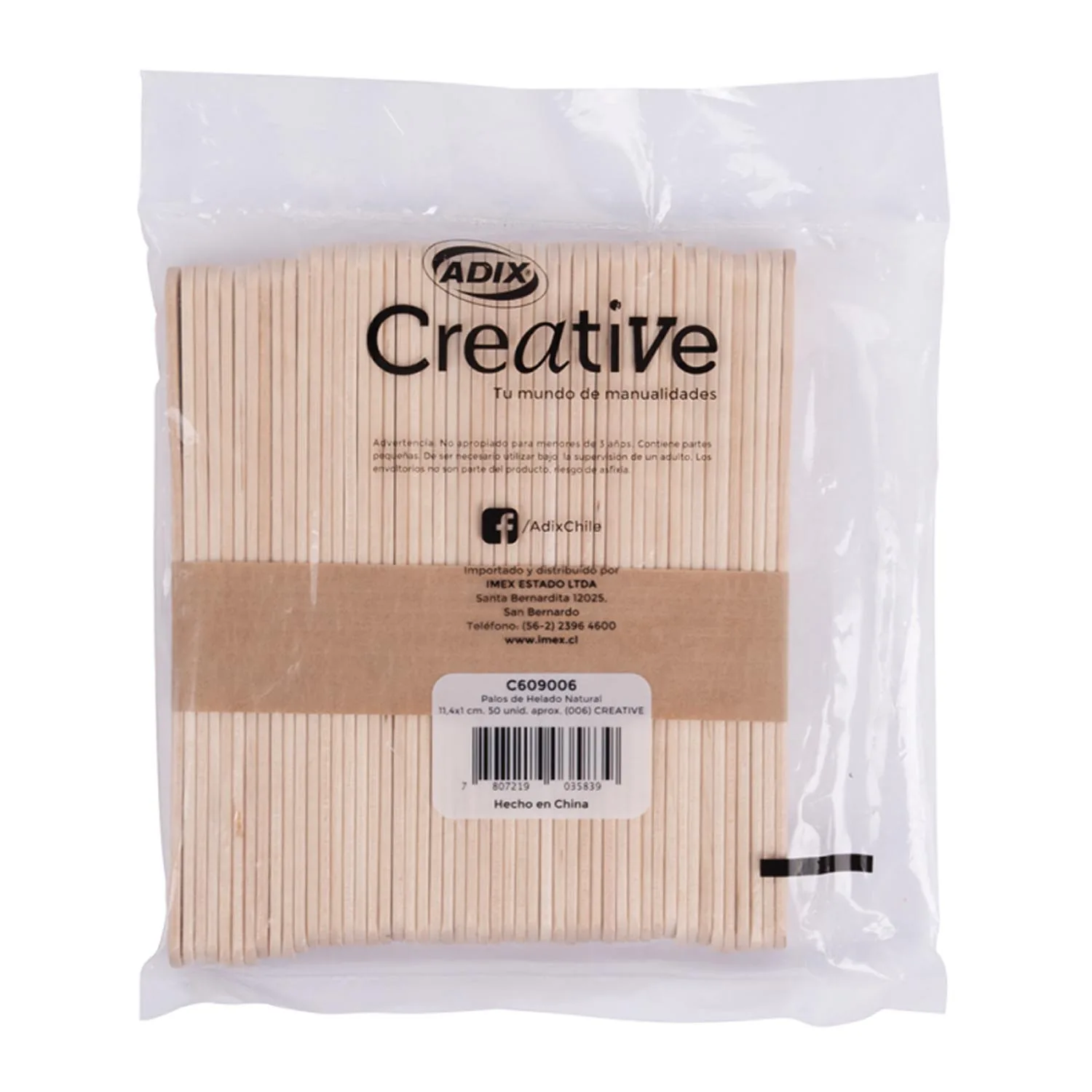 [C609006] Palo Helado Adix Creative Natural 50 uds.