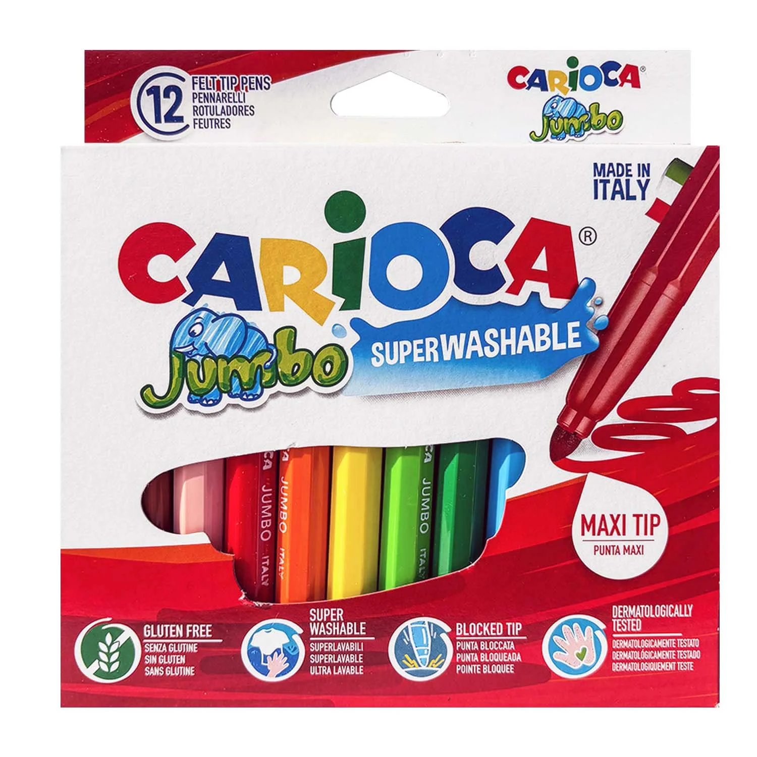 Plumones Jumbo Carioca 12 Colores