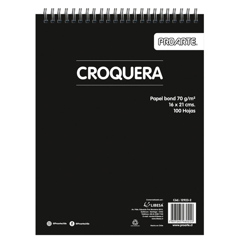[12923-2] Croquera Proarte 16X21cm 100hjs