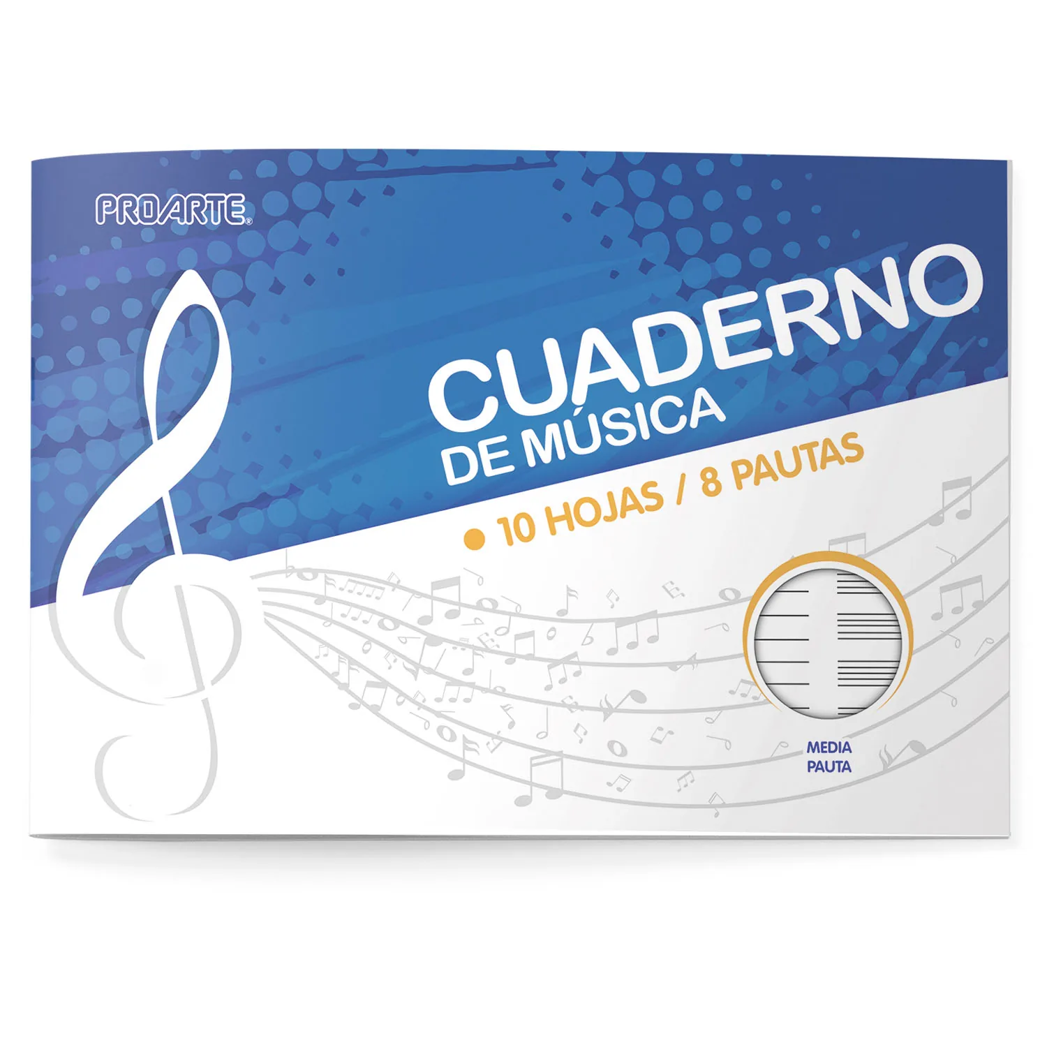 [13007-9] Cuaderno de Música Proarte 1/2 Pauta 10hjs 26x17.7cm