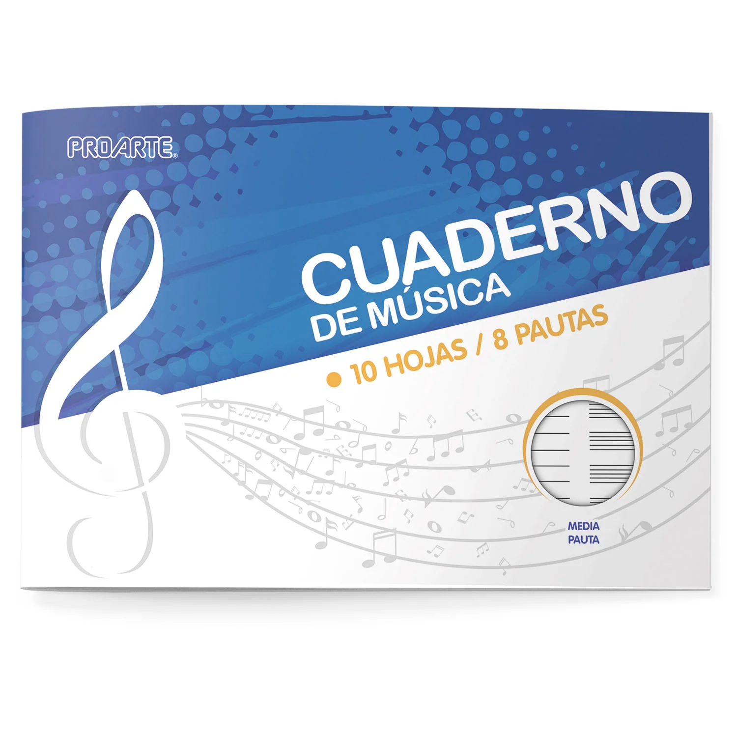[13007-9] Cuaderno de Música Proarte 1/2 Pauta 10hjs 26x17.7cm