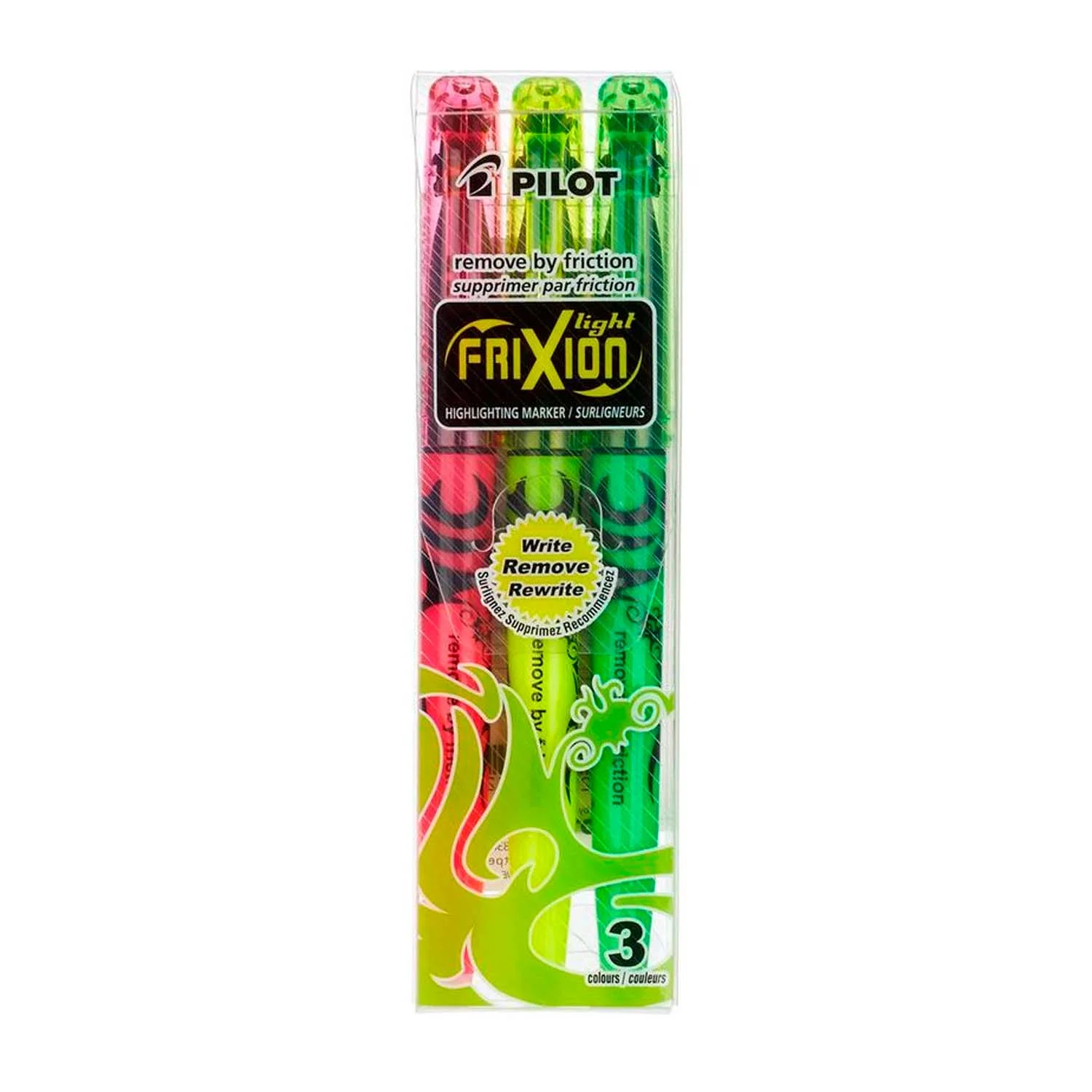 Destacador Pilot Frixion Light Borrable 3 Colores Neón