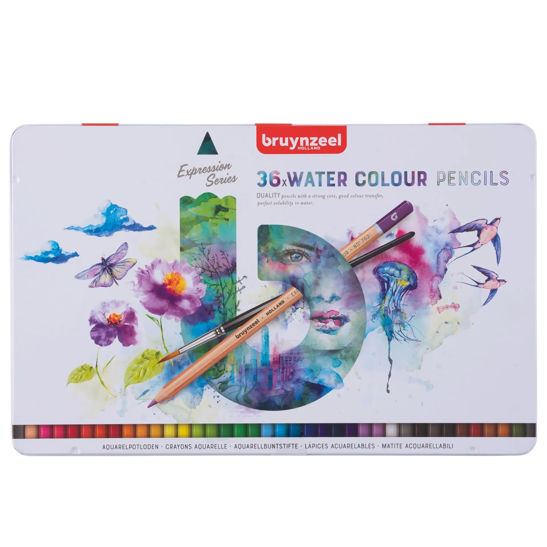 Lápices Acuarelables Bruynzeel + Pincel (36 Colores)