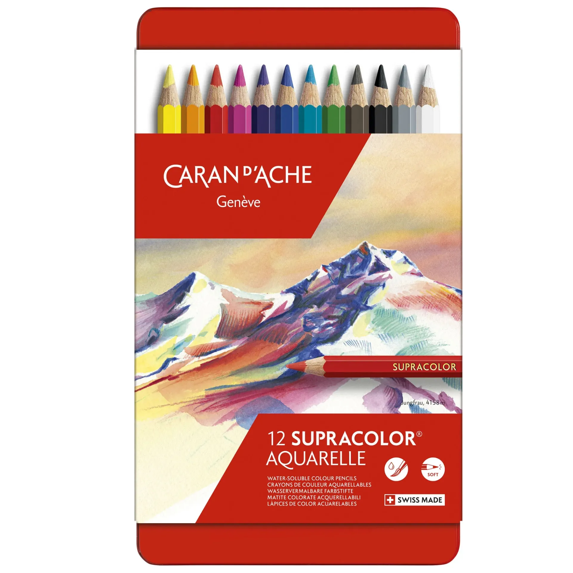 Lápices Acuarelables Caran d'Ache Supracolor (12 colores)