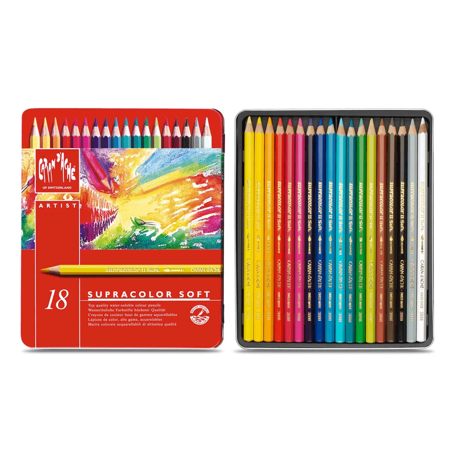 Lápices Acuarelables Caran d'Ache Supracolor (18 colores)