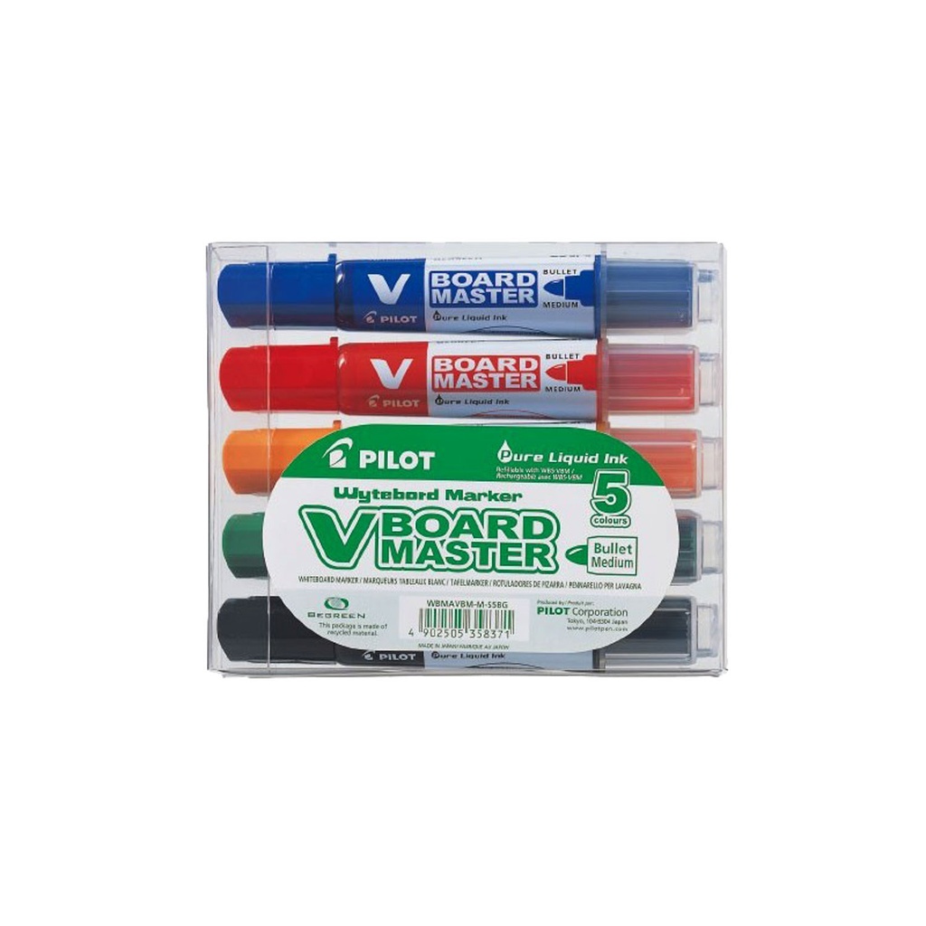 [WBMAVBMMS5] Marcador Para Pizarra V Board Master Pilot 5 Colores