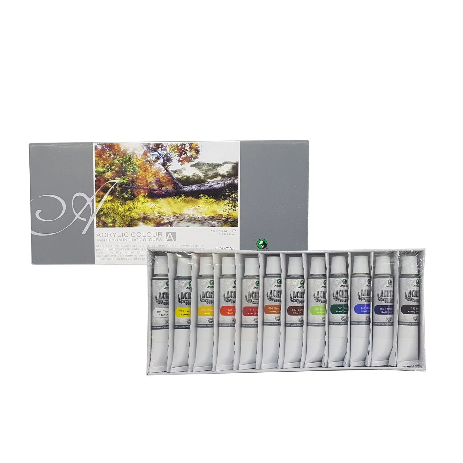 Pintura Acrílica Marie's en Tubos de 12ml (12 colores)