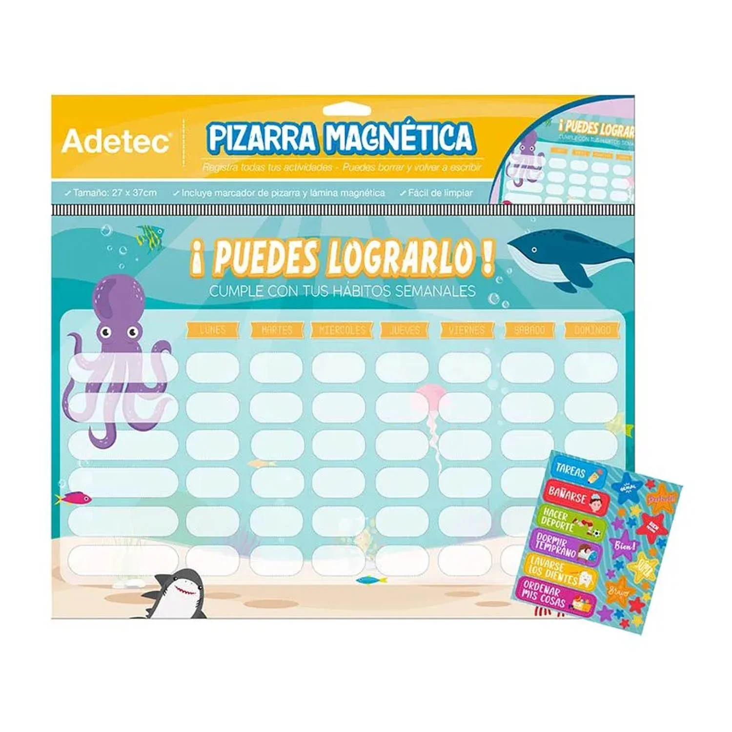 [435] Pizarra Magnética Planner Adetec Diseño Infantil