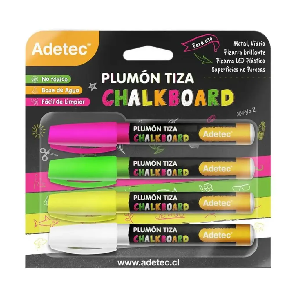 Plumón de Tiza Adetec Colores Surtidos