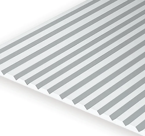 Lámina de poliestireno blanco 15x30cm con Surcos en V 1.3mm (1ud)