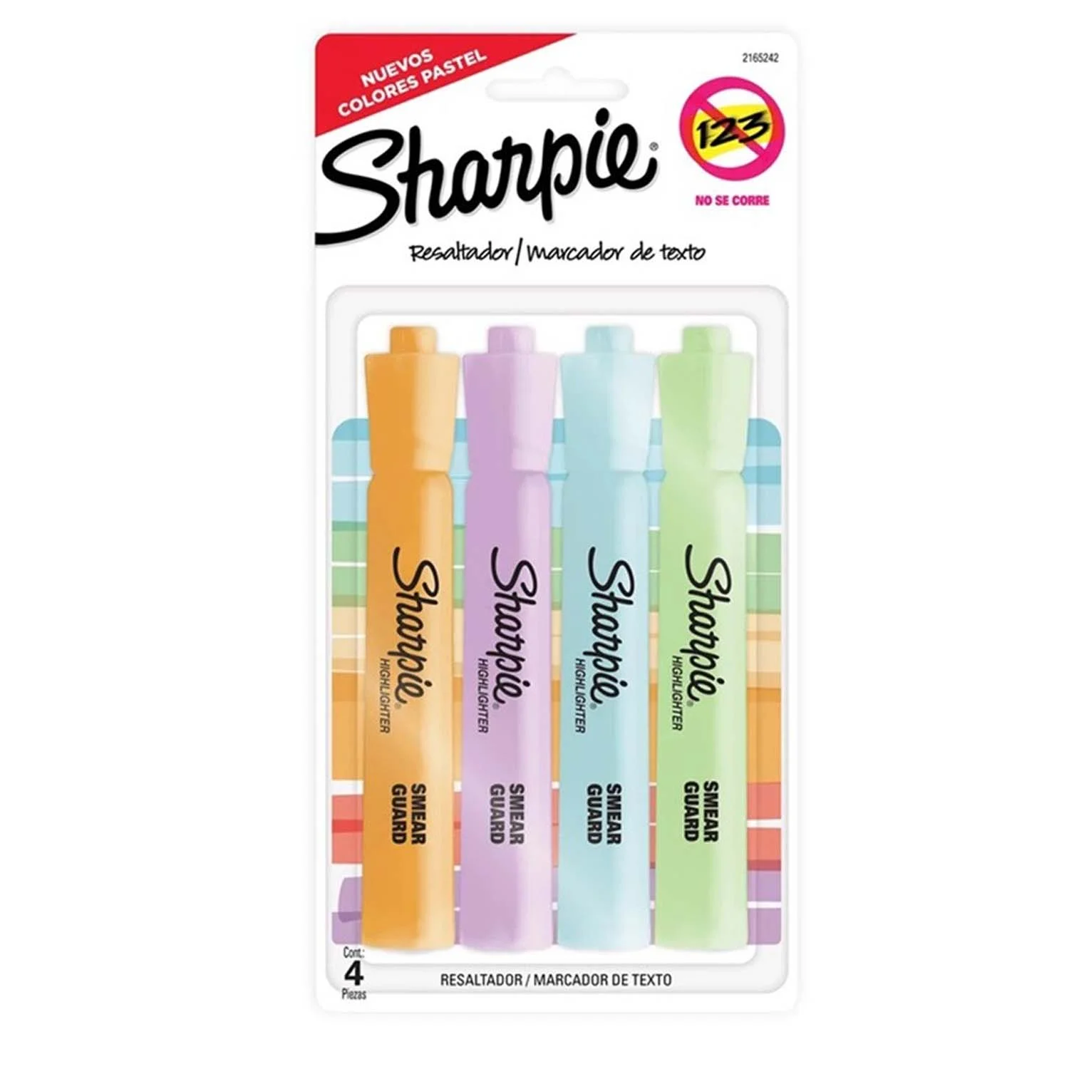 Set Destacadores Sharpie Tank 4 Colores Pastel
