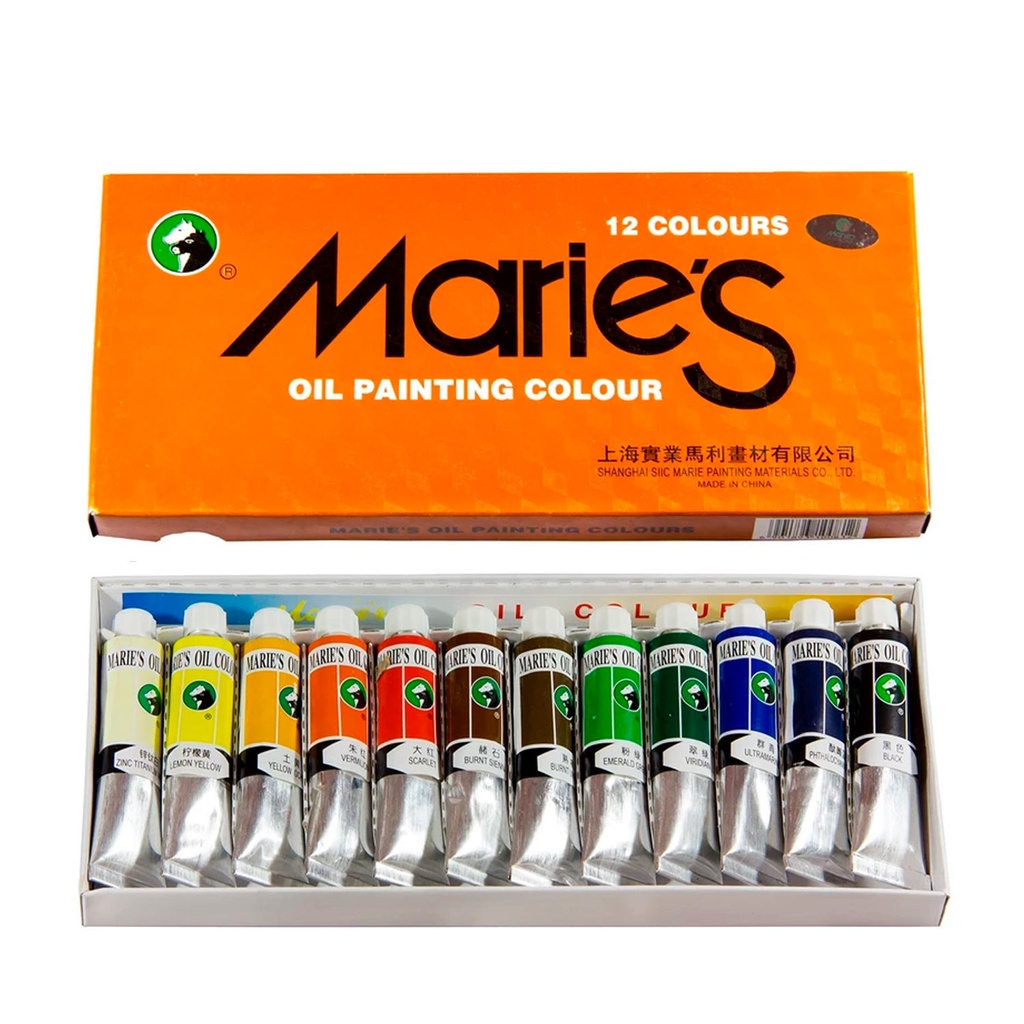 [OLEOMAR001] Set Pinturas al Oleo en Tubos 12 Colores (12ml)