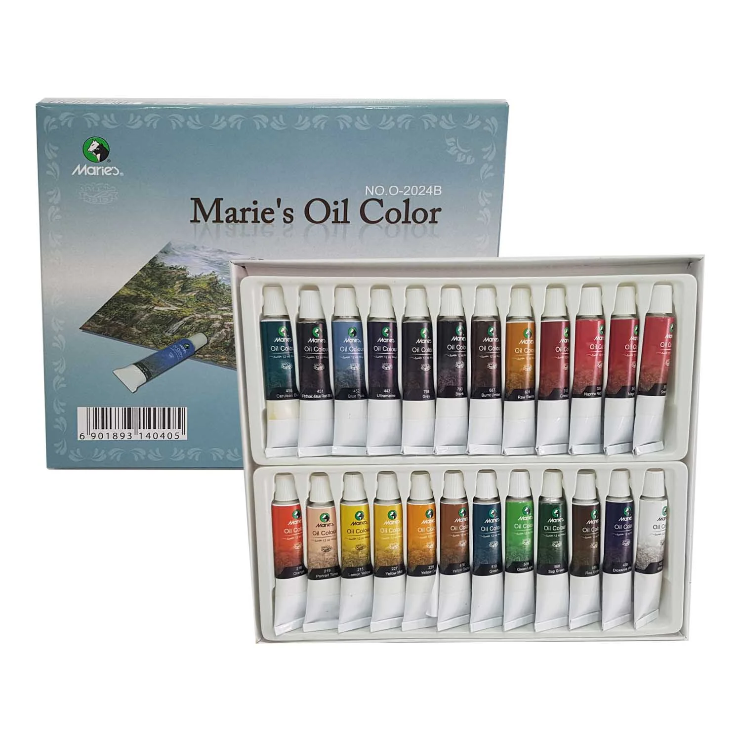 Set Pinturas al Oleo en Tubos 24 Colores (12ml)