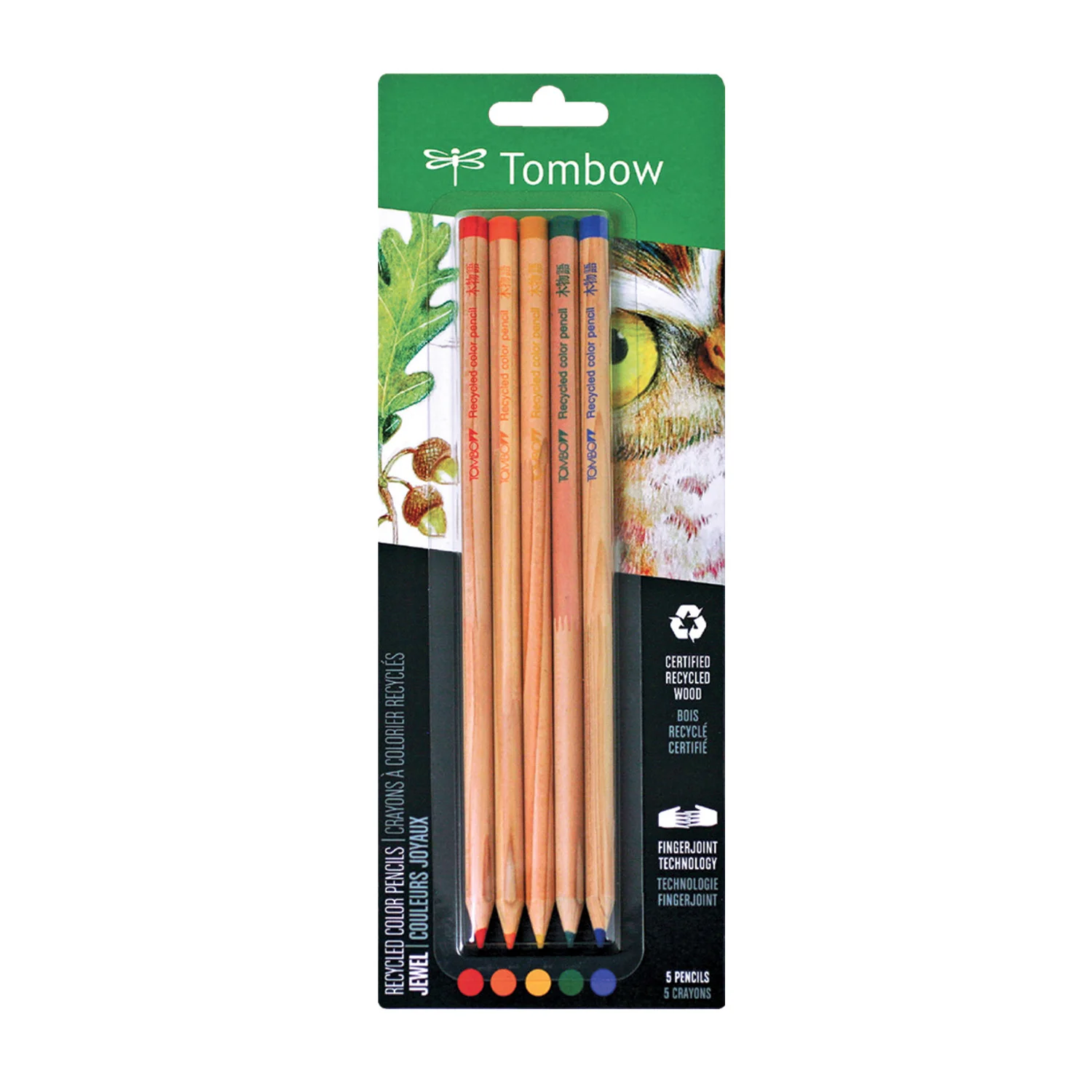 Set de Lápices Color Recycled Tombow (5 Colores joyas)