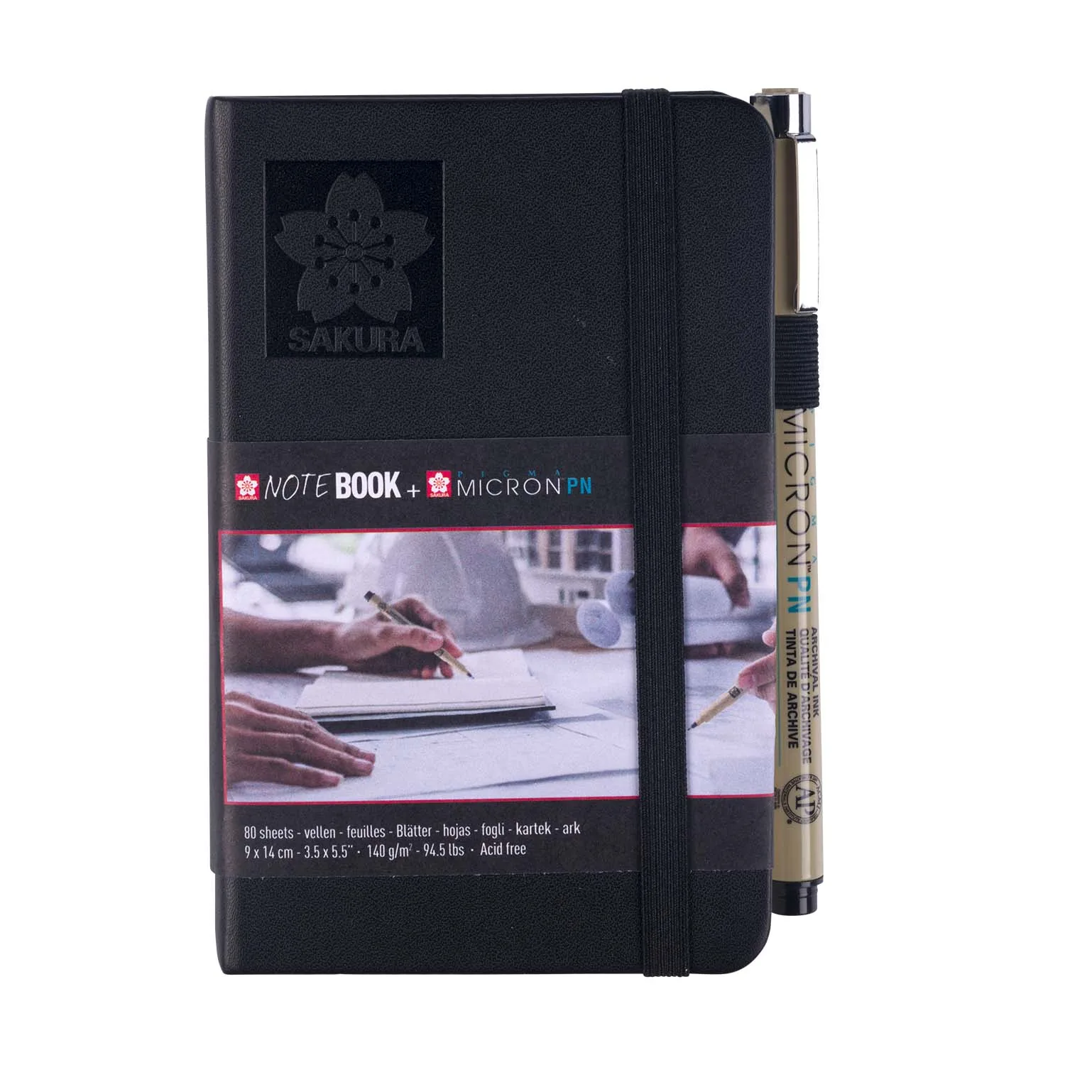 Sketchbook Sakura Hoja Blanco 9x14 cm Negro + Pigma Micron PN Negro