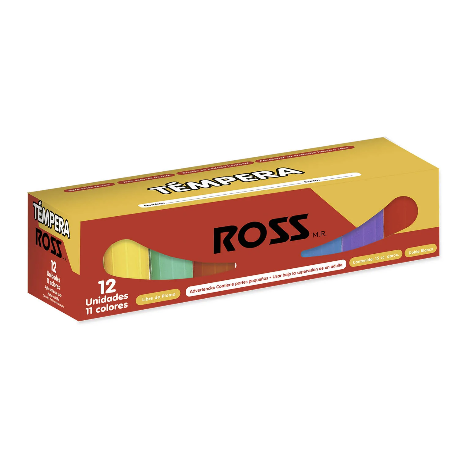 [28318-5] Témpera Escolar Ross 12 Colores 15cc