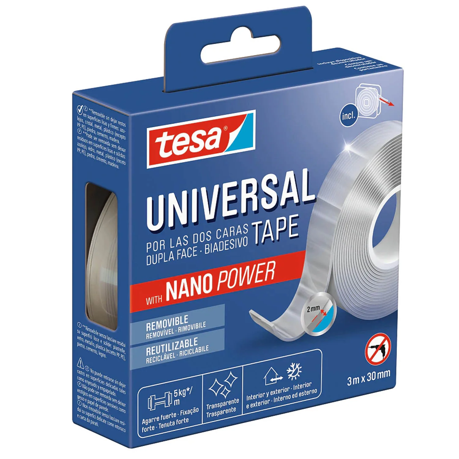 Cinta Adhesiva Doble Faz Tesa con Nano Power