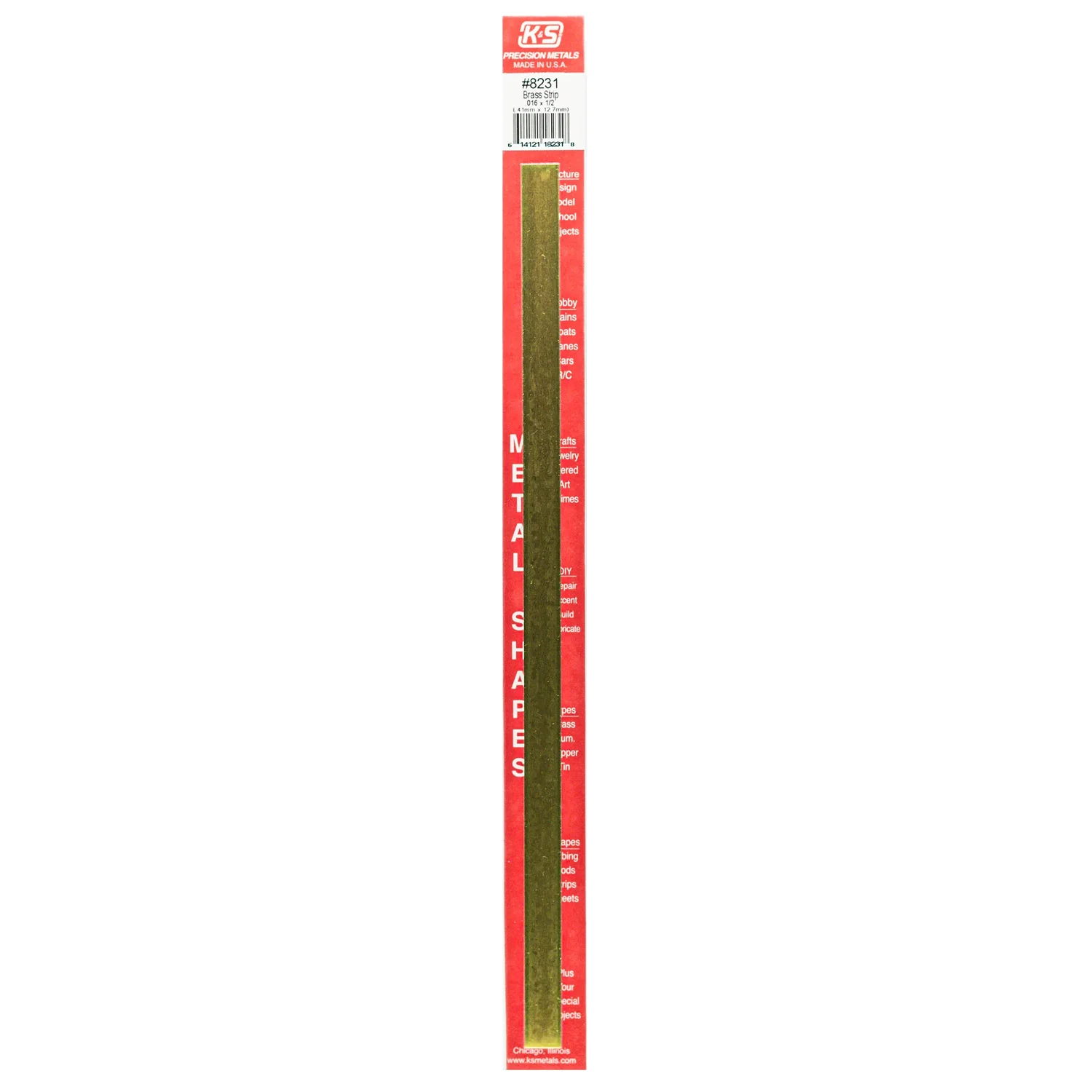 [#8231] Lámina Metálica K&S 30cm de Bronce (1 pieza) (0.41x12.7mm)