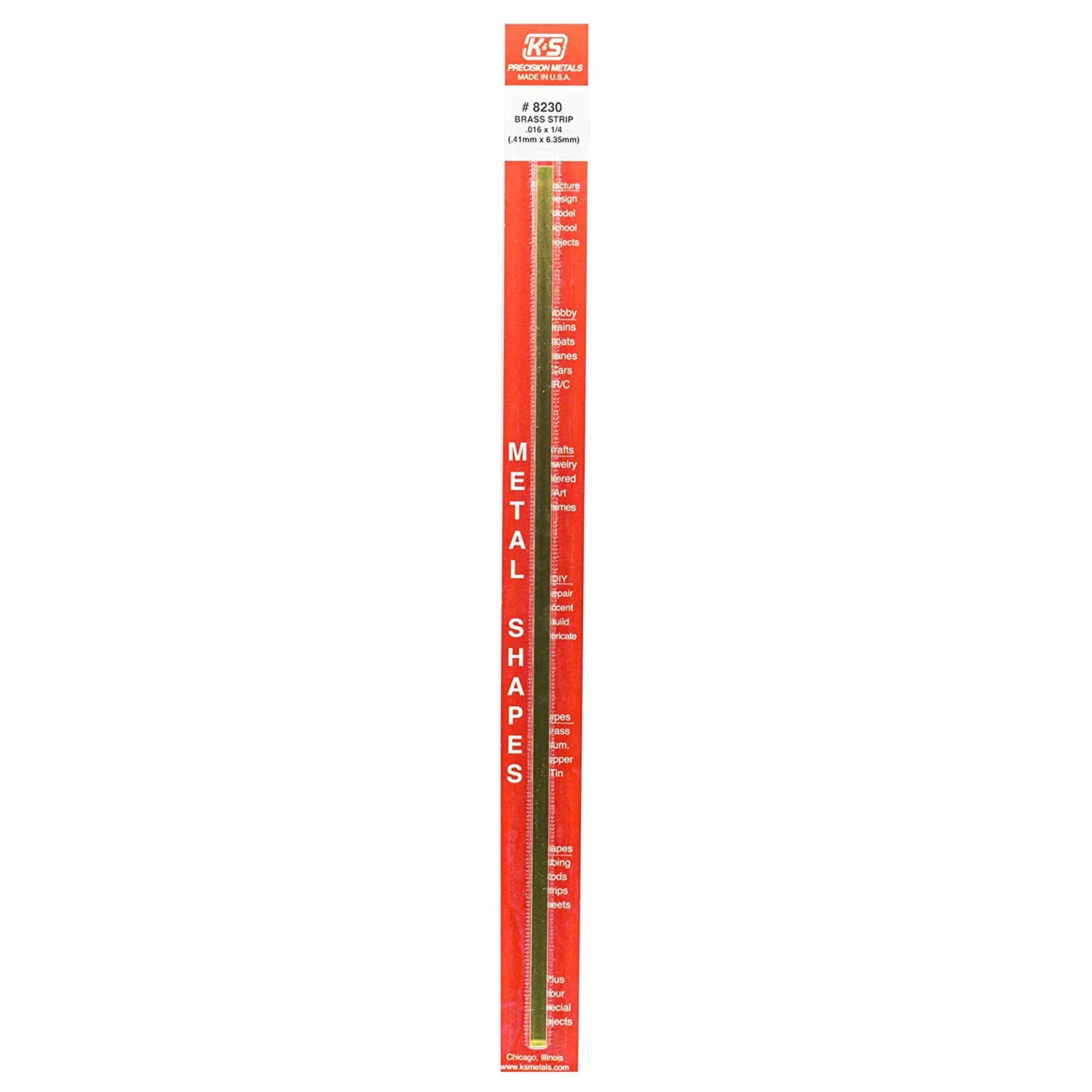 [#8230] Lámina Metálica K&S 30cm de Bronce 0.41x6.35mm (1pza)