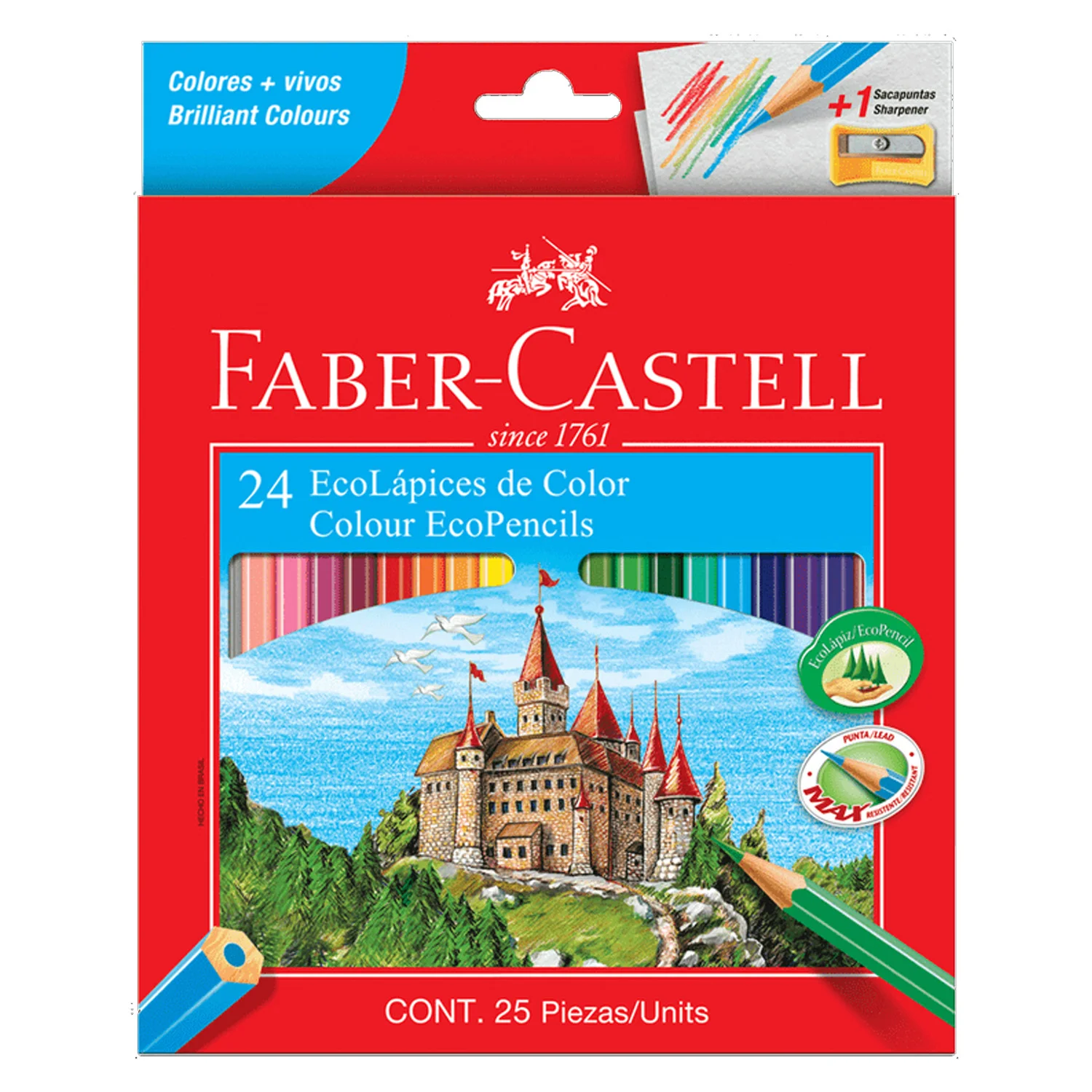 [120124EX] Lápices Faber-Castell Ecolápices 24 Colores + Sacapuntas