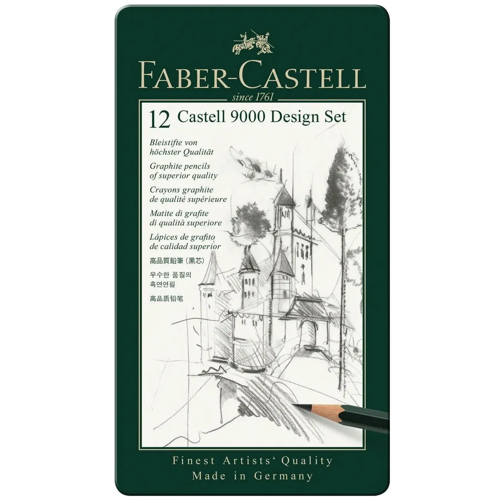 Lápices Grafito Faber-Castell 9000 (5B-5H) 12 ud