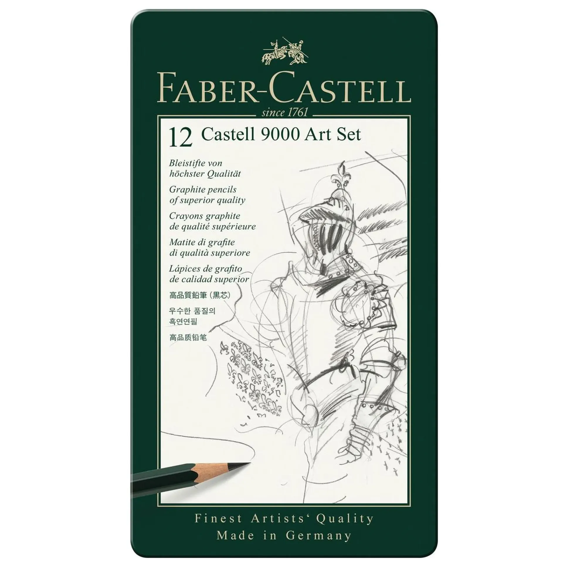 Lápices Grafito Faber-Castell 9000 (8B-2H) 12 ud