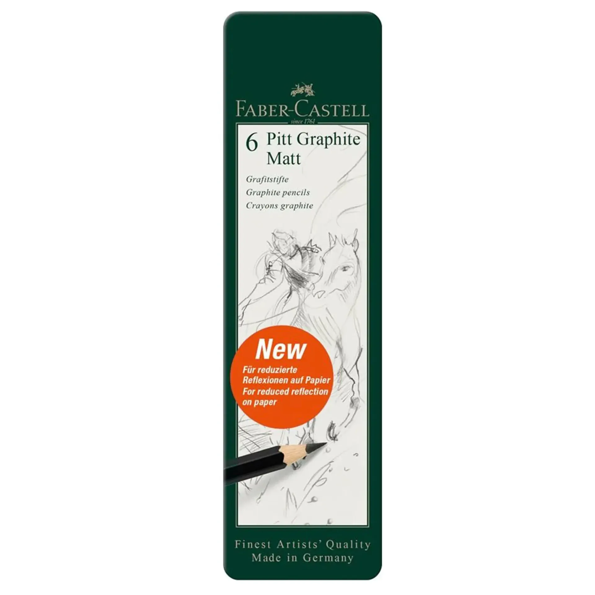 Lápices Grafito Faber-Castell Pitt Graphite Matt 6 ud