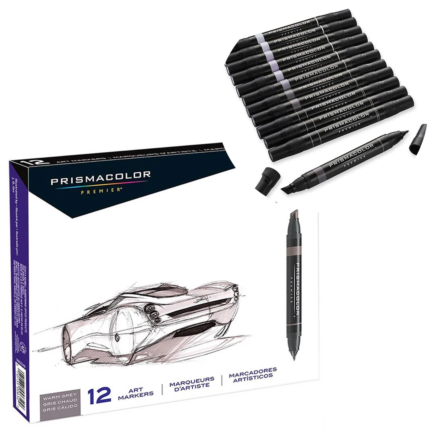 Marcador Prismacolor Premier 12 Colores Gris Cálido