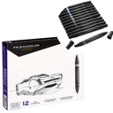 Marcador Prismacolor Premier 12 Colores Gris Frio