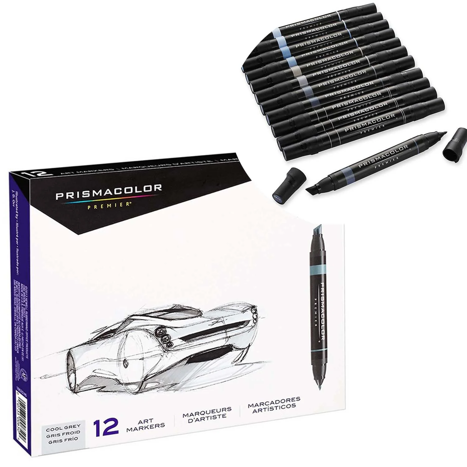 Marcador Prismacolor Premier 12 Colores Gris Frio