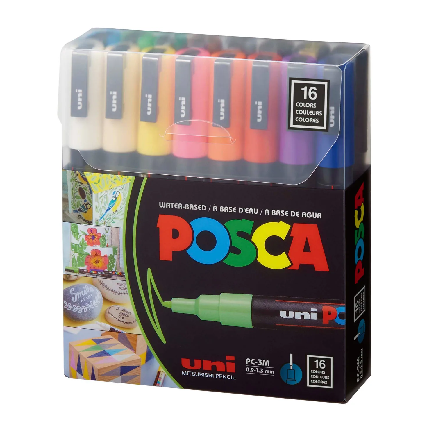 [PC3M-186565] Marcador Uni Posca 16 Colores 3M (0.9 mm-1.3mm)