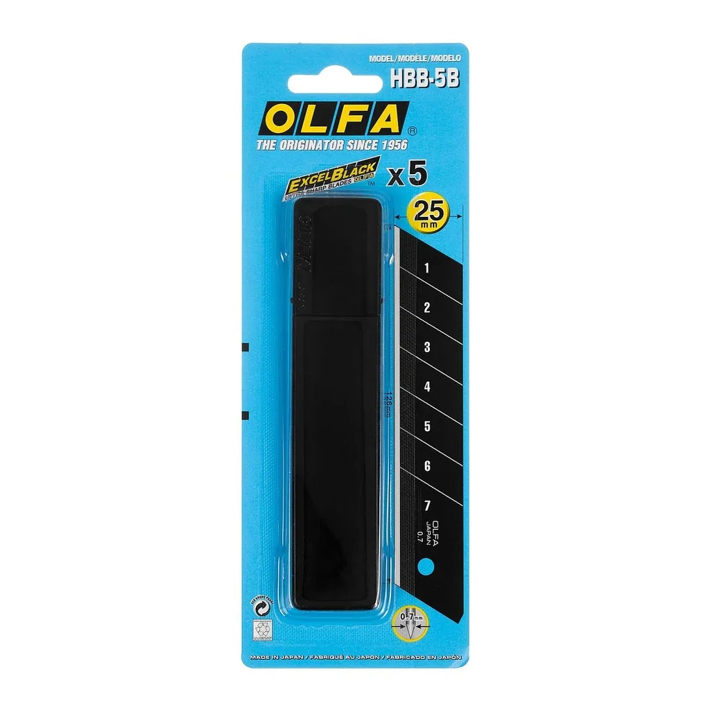 [HBB-5B] Repuesto Negro Extra Filo para Cuchillo Olfa 25mm 5uds