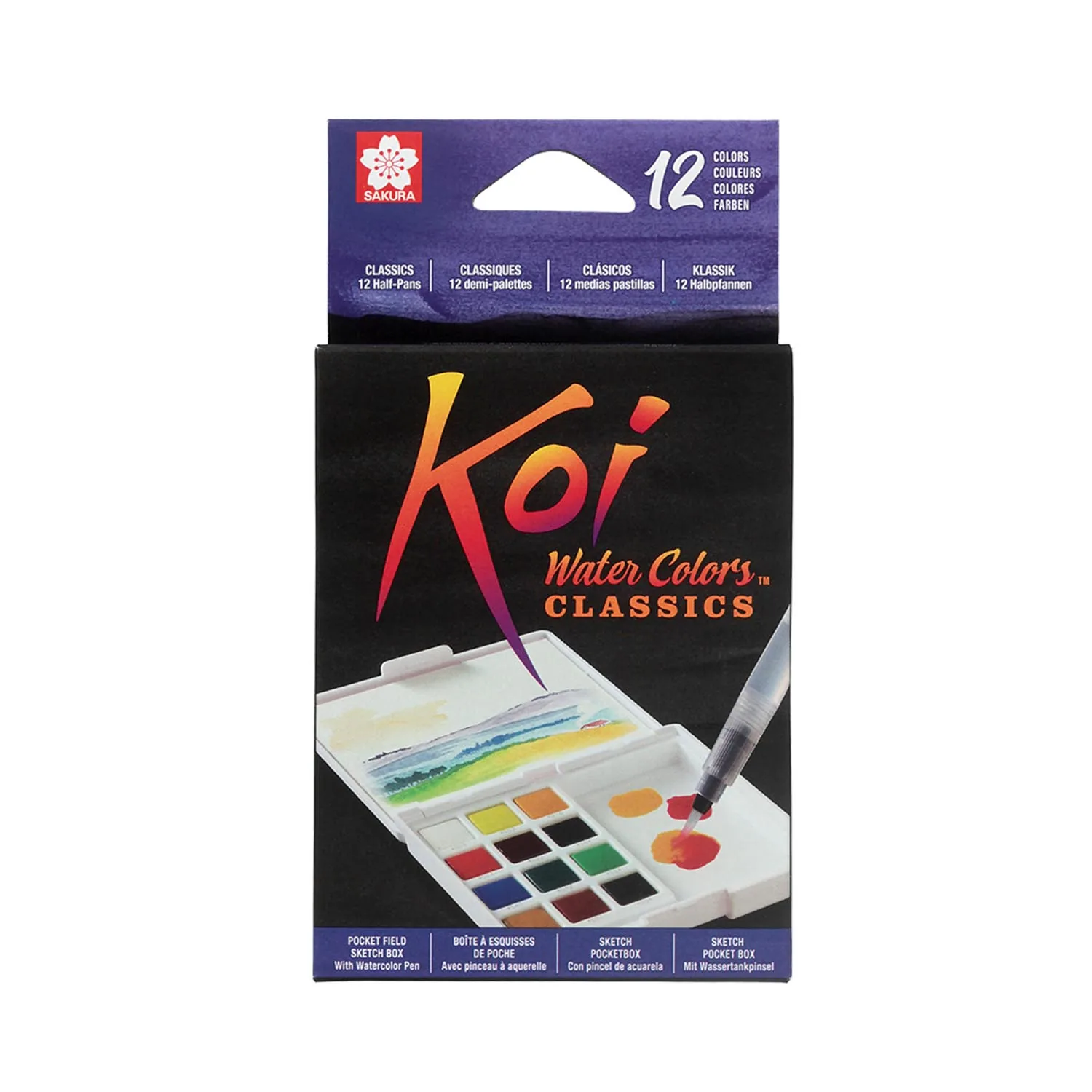 [XNCW-12H] Sakura Koi Acuarela + Pincel de Agua 12 Colores