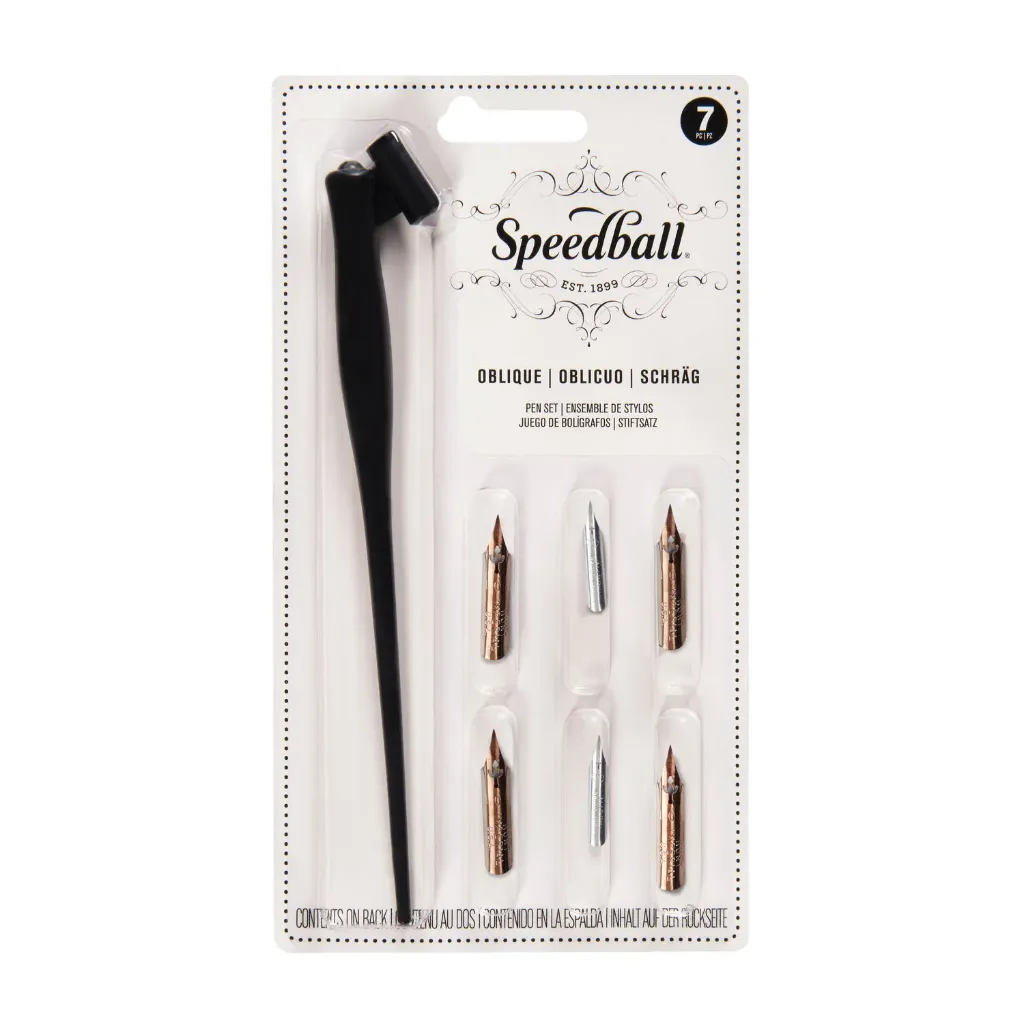 Set de Plumillas Speedball Caligráficas Mixtas Oblicuo